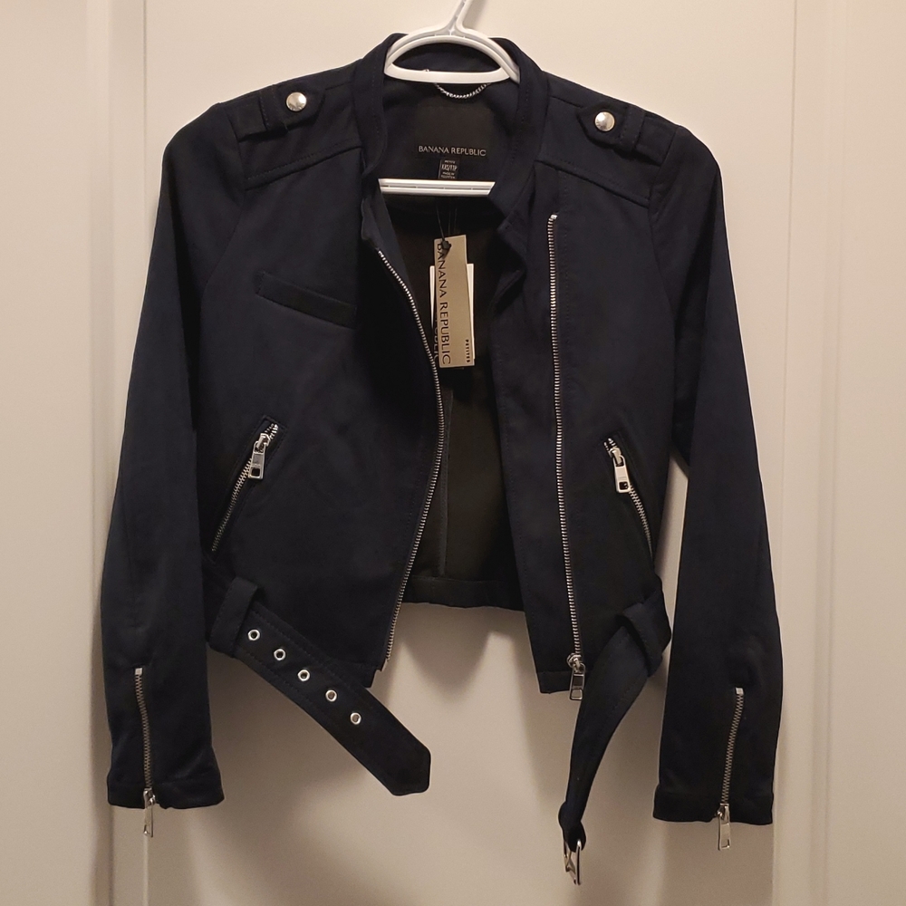 Banana Republic Moto Jacket Vegan Suede